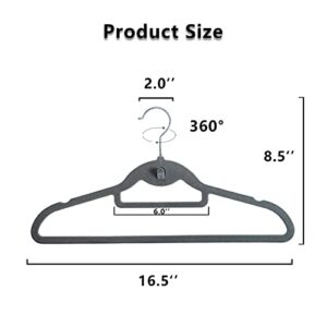 Velvet Clothing Hangers Slim Stackable Non-Slip Beige Suit Hanger Space Saving Clothes Hanger Heavy Duty Adult Hangers with 360°Swivel Hook