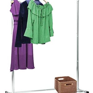 DRM Heavy Duty Collapsible Garment Rack, Clothing Rack, Robust Hanging Rail, for Coats, Shirts, Dresses, Scarves, Bags with Adjustable Clothing Hanging Arm on Wheels