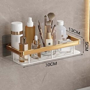 FVRTFT Bathroom Shelves No Drilling Shower Shelves Anti Rust Shower Rack Self Adhesive Wall Mounted Space Aluminum For Restroom Toilet,gold,2 Tier