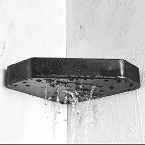 FVRTFT Shower Shelves Wall Mounted Shower Rack Corner Shower Shelf No Drilling Self Adhesive Space Aluminum for Kitchen Bathroom-Black_1 Story