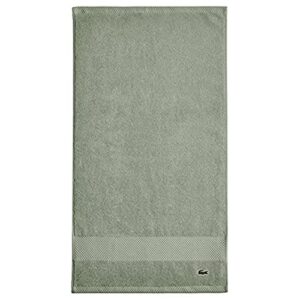 lacoste heritage supima cotton hand towel, aloe, 16" x 30"