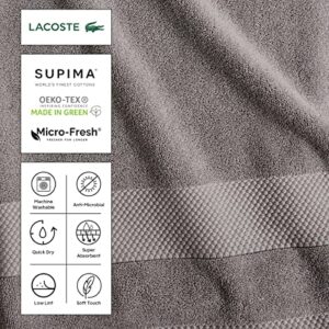 Lacoste Heritage Supima Cotton Hand Towel, Aloe, 16" x 30"