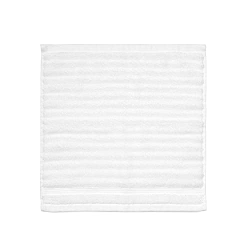 MARTHA STEWART Textured 100% Cotton Bath Towels Set - 6 Piece Set | 2 Bath Towels - 2 Hand Towels - 2 Washcloths| Quick Dry Towels | Plush Towels | Absorbent | Ideal For Everyday Use | White Towels