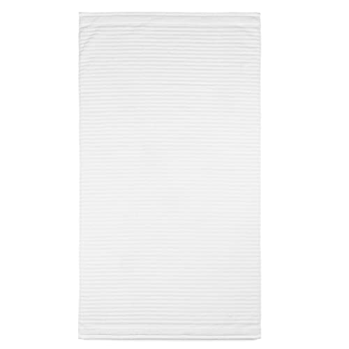 MARTHA STEWART Textured 100% Cotton Bath Towels Set - 6 Piece Set | 2 Bath Towels - 2 Hand Towels - 2 Washcloths| Quick Dry Towels | Plush Towels | Absorbent | Ideal For Everyday Use | White Towels