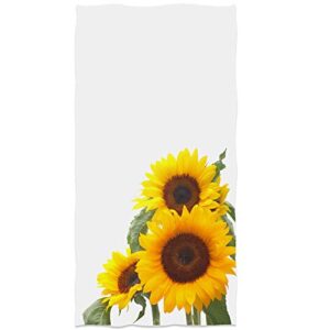 bright sunflowers hand towels yellow flowers green leaves bathroom hand towels soft kitchen dish towels 13.6 x 29' for household daily use | home decoration | carry-on hotel gym spa sweat towels