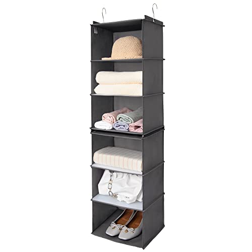 GRANNY SAYS Bundle of 1-Pack Hanging Organizer for Walk-in Closet & 1-Pack Closet Hanging Shelves