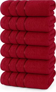 utopia towels - 6 pack viscose hand towels set, (16 x 28 inches) 100% ring spun cotton, ultra soft and highly absorbent 600gsm towels for bathroom, gym, shower, hotel, and spa (red)