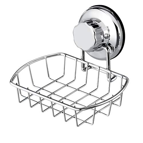 iPEGTOP Shower Caddy Basket Shelf & Soap Dish Holder & Bath Hook for Bathroom Shampoo Conditioner Kitchen Storage Organizer Rustproof Stainless Steel, No Drilling Suction Cup - 3 Pack