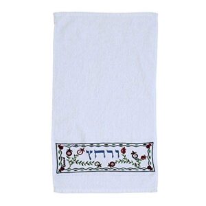 yair emanuel embroidered passover urchtaz towel pomegranates design (tme-10)