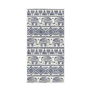 ollabaky vintage ethnic elephant hand towels fingertip towels super soft breathable absorbent multipurpose face towels for bathroom, kitchen, gym, spa, home decoration, 30 x 15 inch