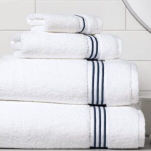 SIMPLI-MAGIC 79509 8-Piece Premium Set, 2 Bath, 2 Hand, 4 Wash Cloths, 100% Ring Spun Cotton Highly Absorbent Towels for Bathroom, Gym, Hotel, and Spa, (2) 27" X 54" (2) 16" x 30" (4) 13" x 13", Black