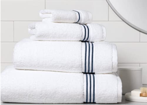 SIMPLI-MAGIC 79509 8-Piece Premium Set, 2 Bath, 2 Hand, 4 Wash Cloths, 100% Ring Spun Cotton Highly Absorbent Towels for Bathroom, Gym, Hotel, and Spa, (2) 27" X 54" (2) 16" x 30" (4) 13" x 13", Black