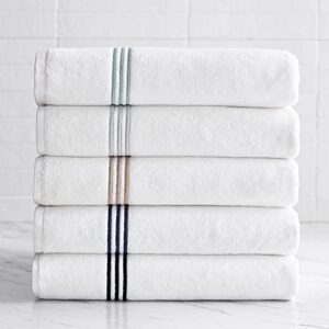 SIMPLI-MAGIC 79509 8-Piece Premium Set, 2 Bath, 2 Hand, 4 Wash Cloths, 100% Ring Spun Cotton Highly Absorbent Towels for Bathroom, Gym, Hotel, and Spa, (2) 27" X 54" (2) 16" x 30" (4) 13" x 13", Black