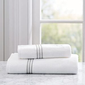 SIMPLI-MAGIC 79509 8-Piece Premium Set, 2 Bath, 2 Hand, 4 Wash Cloths, 100% Ring Spun Cotton Highly Absorbent Towels for Bathroom, Gym, Hotel, and Spa, (2) 27" X 54" (2) 16" x 30" (4) 13" x 13", Black