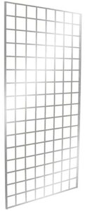 only garment racks #1900c (box of 3) grid panel for retail display - perfect metal grid for any retail display, 2'x 6', 3 grids per carton (polished chrome finish)