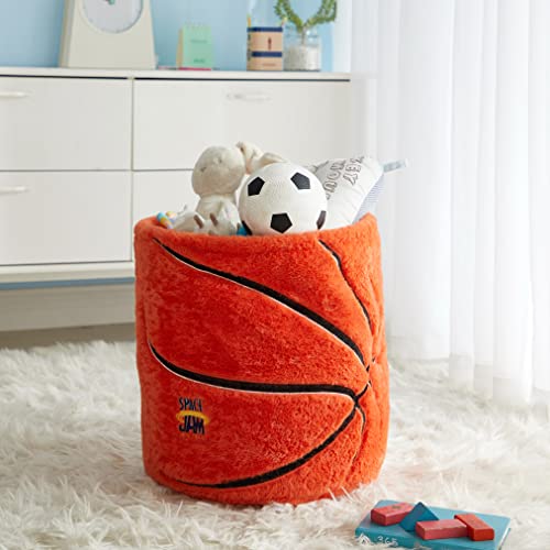 Idea Nuova Space Jam: A New Legacy Basketball Plush Storage Organizer Bin, 15" H x 14" W