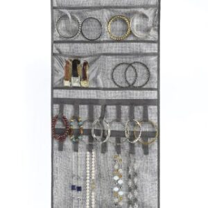 Whitmor Hanging Jewelry Organizer File Crosshatch Gray