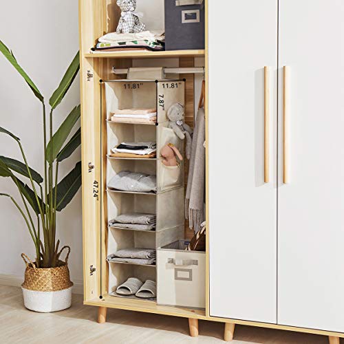 YOUDENOVA Hanging Closet Organizers and Storage, 6-Shelf Closet Hanging Storage Shelves