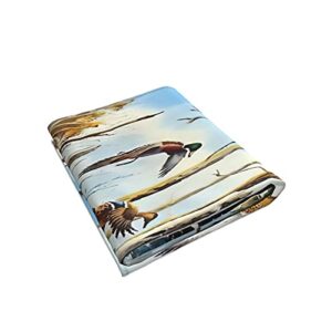 COVASA Duck Hand Towels for Bathroom Set of 2 Mallard Duck Flying Fall Wildlife Animal Hunting Microfiber Small Bath Towels Highly Absorbent Kitchen Dish Fingertip Shower Towel for Spa Gym,15.7"x27.5"