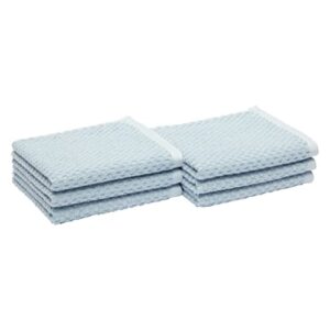 amazon basics odor resistant textured hand towel, 16 x 26 inches - 6-pack, light blue