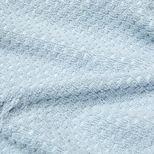 Amazon Basics Odor Resistant Textured Hand Towel, 16 x 26 Inches - 6-Pack, Light Blue