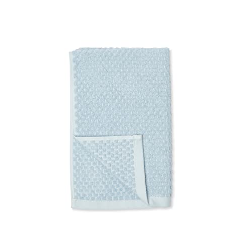 Amazon Basics Odor Resistant Textured Hand Towel, 16 x 26 Inches - 6-Pack, Light Blue