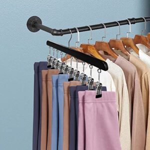 3 Pack Legging Organizer for Closet, Wooden Leggings Hangers Organizer with 30 Metal Clips, Hangers Space Saving Closet Organizer and Storage with 360° Swivel Hook for Leggings, Pants, Skirts, Ties