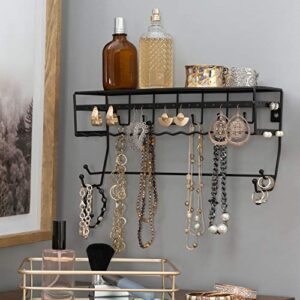 simplify jewelry organizers - hang bracelets, earrings, necklaces, scarves, accesories - black - 13.7"x 5"x 6.7"