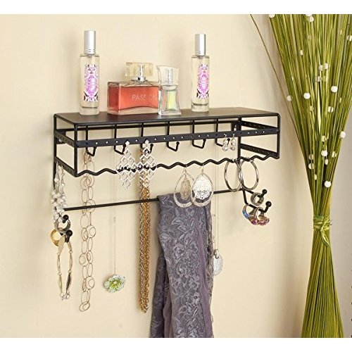 Simplify Jewelry Organizers - Hang Bracelets, Earrings, Necklaces, Scarves, Accesories - Black - 13.7"x 5"x 6.7"