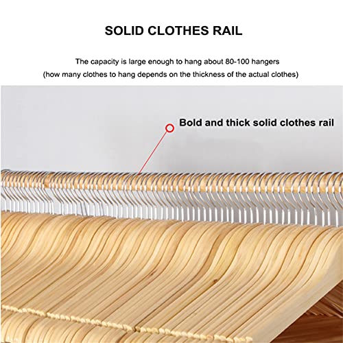 YXDFG Clothing Rack Bamboo Garment Rack,Rolling Clothes Rack,Multifunctional Bedroom Hanging Rack, 4 Layers Wardrobe Storage Shelves with Wheels 6 Hooks