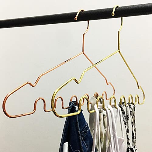 Baoblaze Nonslip Clothes Hangers, Space Saving Strap Dress, Camisoles Hanger Clothes Hanger, Closet Organizer Hanger for Scarves, Skirt, Dresses Sweater, Rose Aureate