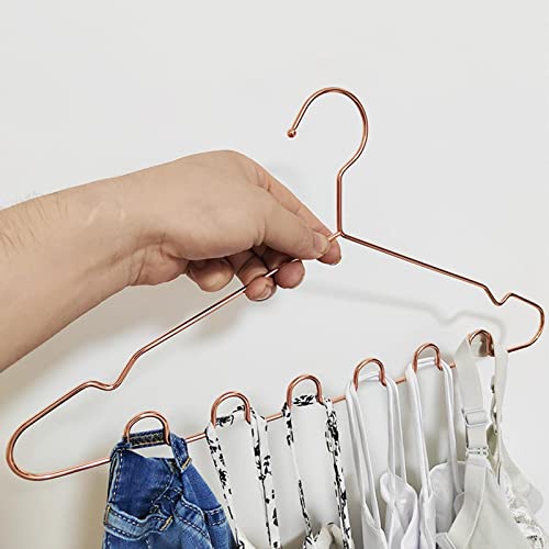 Baoblaze Nonslip Clothes Hangers, Space Saving Strap Dress, Camisoles Hanger Clothes Hanger, Closet Organizer Hanger for Scarves, Skirt, Dresses Sweater, Rose Aureate