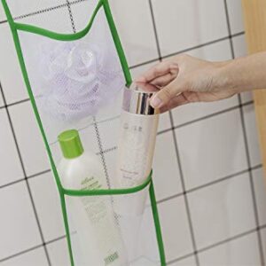 ALYER Hanging Storage Shower Caddy Organizer,Mesh Pockets for Bathroom,Closet,Pantry (Gray)
