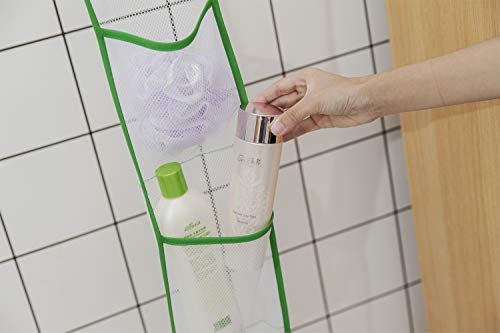 ALYER Hanging Storage Shower Caddy Organizer,Mesh Pockets for Bathroom,Closet,Pantry (Gray)