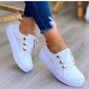 lucasng stylish and comfortable women's casual shoes with thick soles and round toes