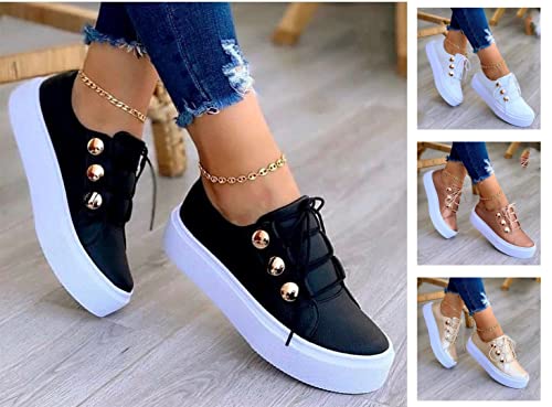 LucaSng Stylish and Comfortable Women's Casual Shoes with Thick Soles and Round Toes