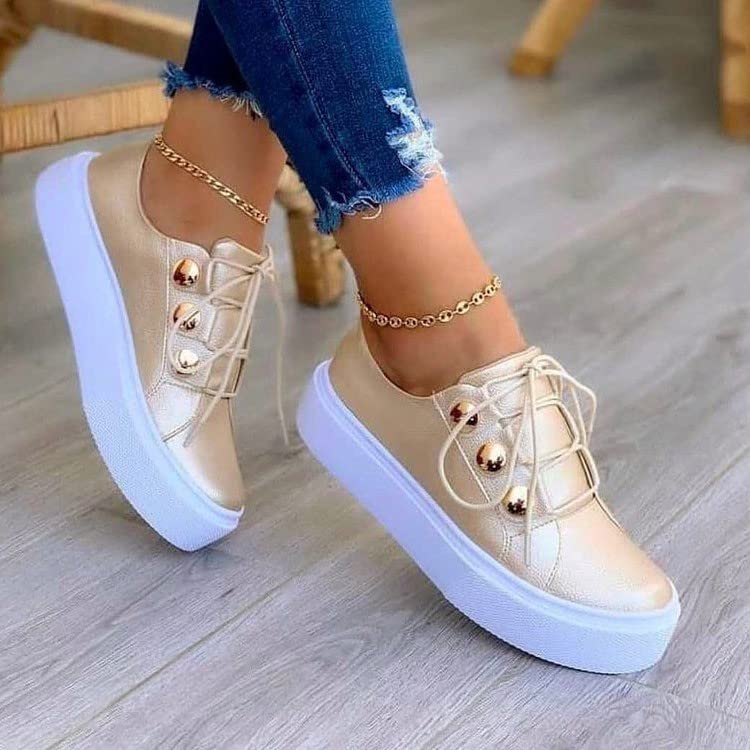 LucaSng Stylish and Comfortable Women's Casual Shoes with Thick Soles and Round Toes