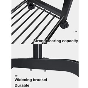 ZBYL Clothing Rack Garment Wardrobe Laundry Hanging Rack, Metal Freestanding Clothes Closet Rack Rod for Bedroom, Portable Organizer with Bottom Rack, White, Black 130×155cm