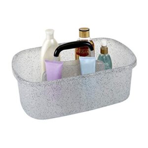 Bath Bliss Granite Look Shower Caddy | College | Bathroom | Holds Soaps & Shampoo | Cleaning Supplies | Grey