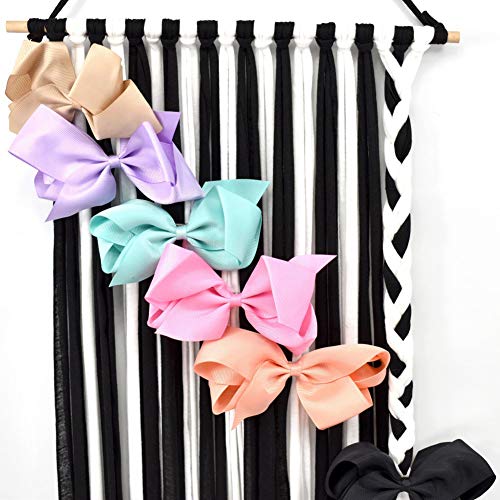 SuperiMan Hair Clips Holder,Fringe Hair Bows Headband Holder Storage Organizer Hanger for Girls (White&Black)