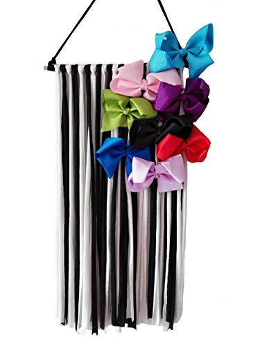 SuperiMan Hair Clips Holder,Fringe Hair Bows Headband Holder Storage Organizer Hanger for Girls (White&Black)