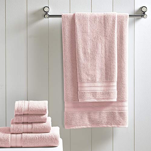 Modern Threads - Spun Loft 6-Piece 100% Combed Cotton Towel Set - Bath Towels, Hand Towels, & Washcloths - Super Absorbent & Quick Dry - 600 GSM - Soft & Plush, Blush