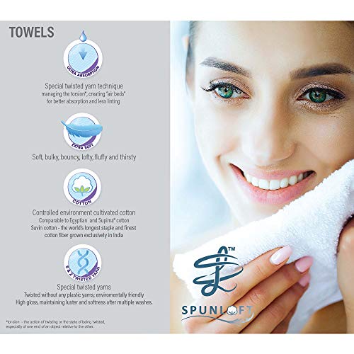 Modern Threads - Spun Loft 6-Piece 100% Combed Cotton Towel Set - Bath Towels, Hand Towels, & Washcloths - Super Absorbent & Quick Dry - 600 GSM - Soft & Plush, Blush
