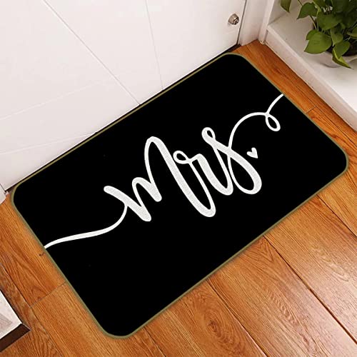 UINHMOP 17''x30'' Mr. and Mrs. Decorative Doormat and 16''x24'' Bath Towels Kitchen Towels Hand Towels(2 Doormats + 2 Towels),Wedding Anniversary Valentine’s Day Gifts for Couples(Black)