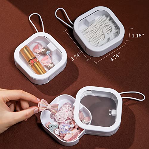 ZEQIDOU Hair Tie Organizer 2PCS, Portable Hair Tie Holder Organizer Can Be Stackable Or Hang, Optimal Travel Accessories Organizer for Hair Tie, Qtip, Hair clip, Hair Supplies, Hair pin. (Pink&White)