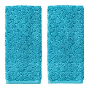 skl home by saturday knight ltd. ocean watercolor scales hand towel, blue (2-pack)