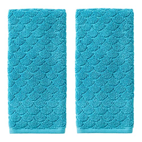 SKL Home by Saturday Knight Ltd. Ocean Watercolor Scales Hand Towel, Blue (2-Pack)