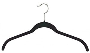 nahanco hsl17sb black velvet 17-3/8" wide x 5mm thick hangers no notches (pack of 100)
