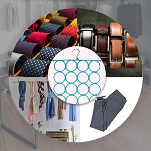 Scarf Hanger ~ Multiple Purpose Holder for Closet ~ Clutter Removing and Space-Saving Hanger for Scarves, Shawl, Belts & Accessories ~ Scarf Hanger 28 Rings (Sky Blue)