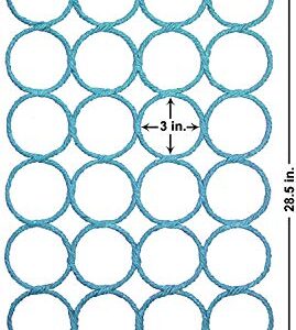 Scarf Hanger ~ Multiple Purpose Holder for Closet ~ Clutter Removing and Space-Saving Hanger for Scarves, Shawl, Belts & Accessories ~ Scarf Hanger 28 Rings (Sky Blue)